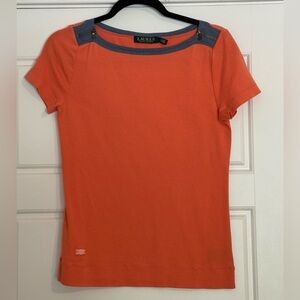 Ralph Lauren Orange Fitted Short Sleeve T-Shirt